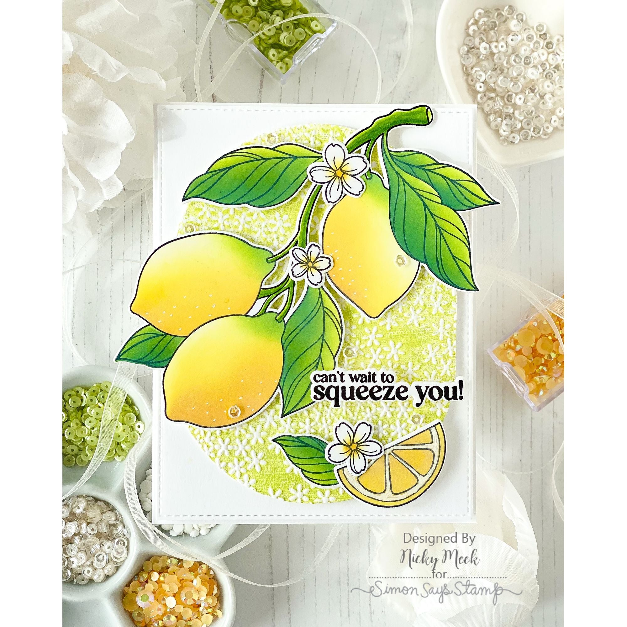 Simon Says Clear Stamps Squeeze You 3448ssc Every Happiness Nicky Meek Citrusy Lemons Squeeze You Card