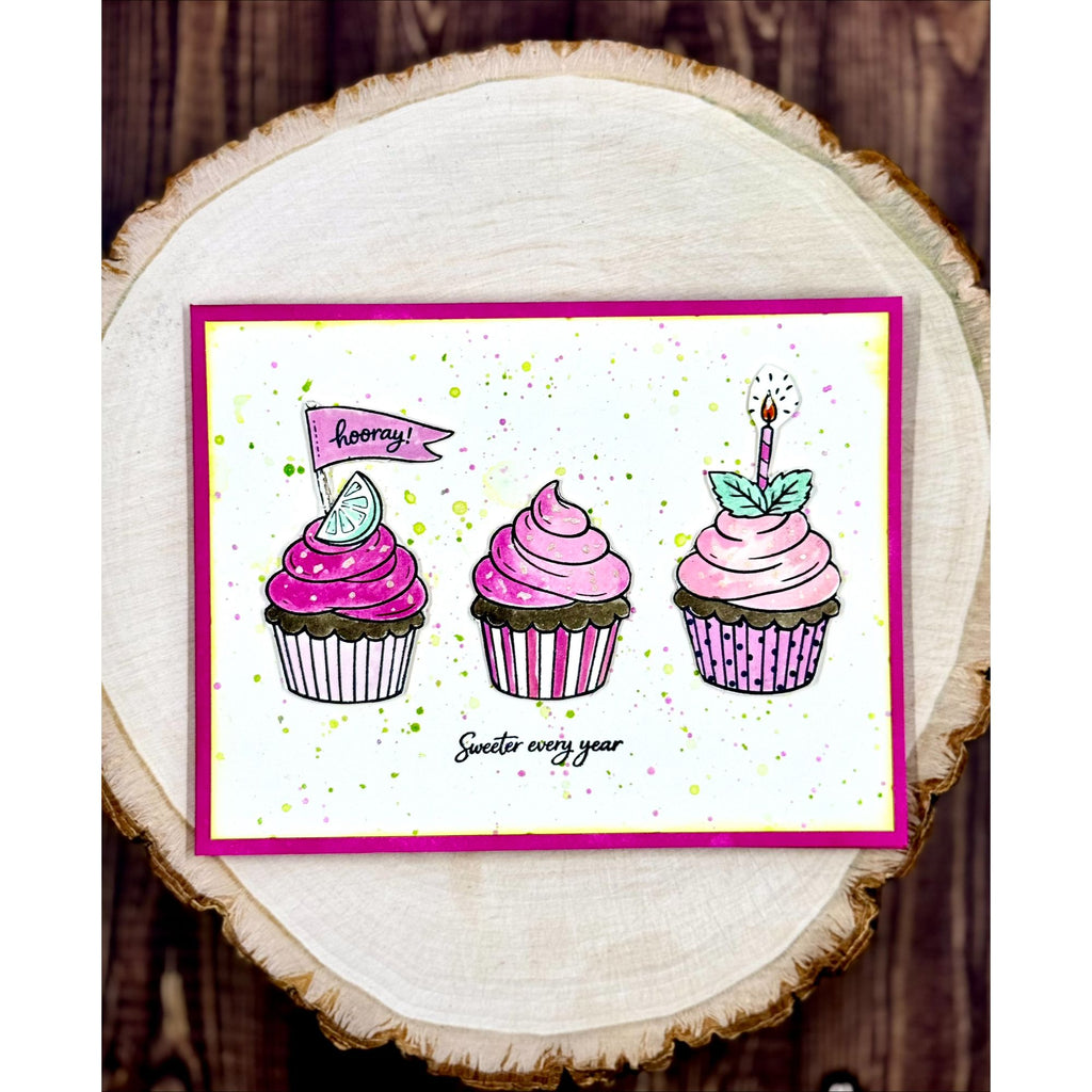 Simon Says Clear Stamps Strike Up the Fun 3440ssc Stamptember Wendy Horsley Birthday Cupcakes Card