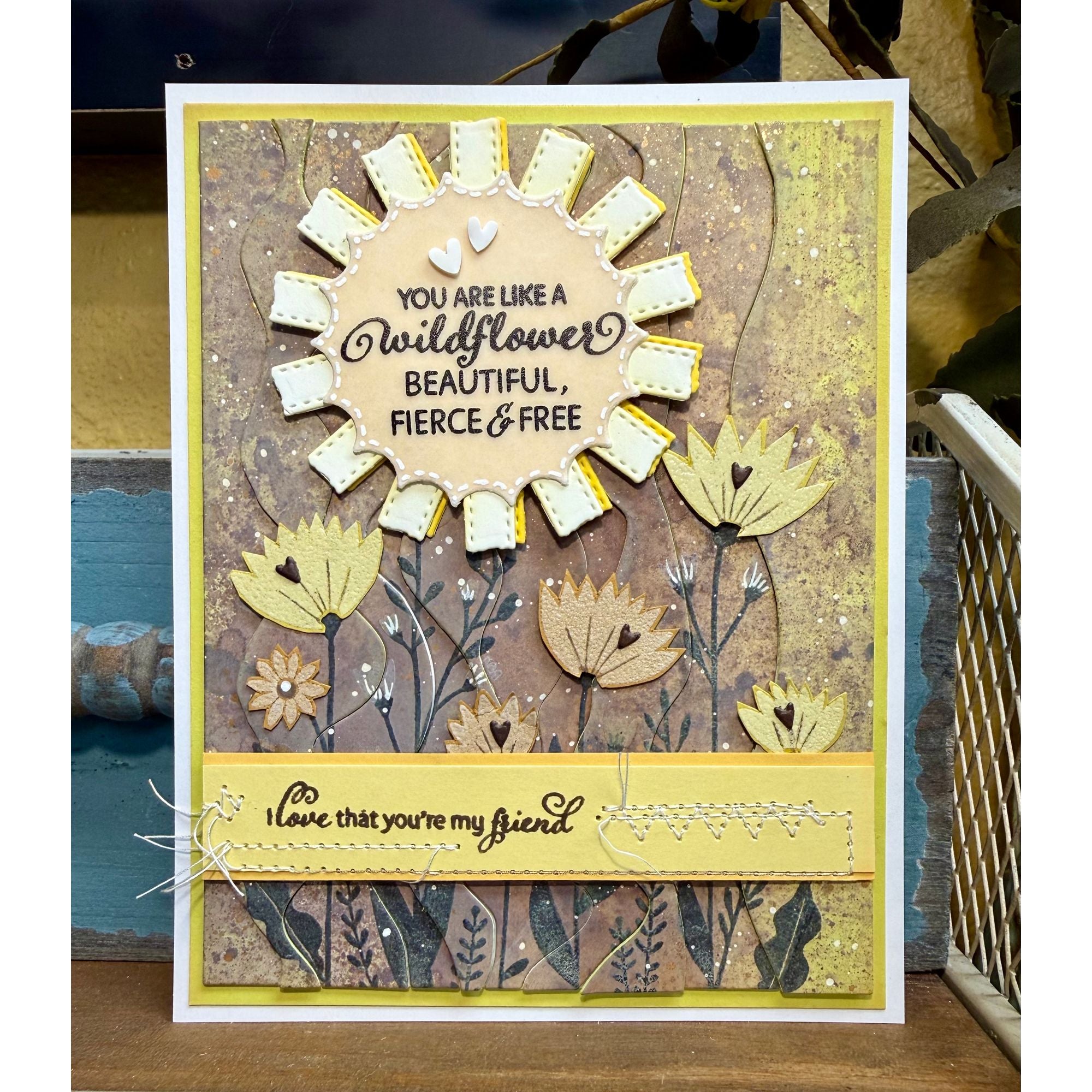 Simon Says Clear Stamps To Friendship 2447ssc Stamptember Christine Heye Wildflower Friend Card