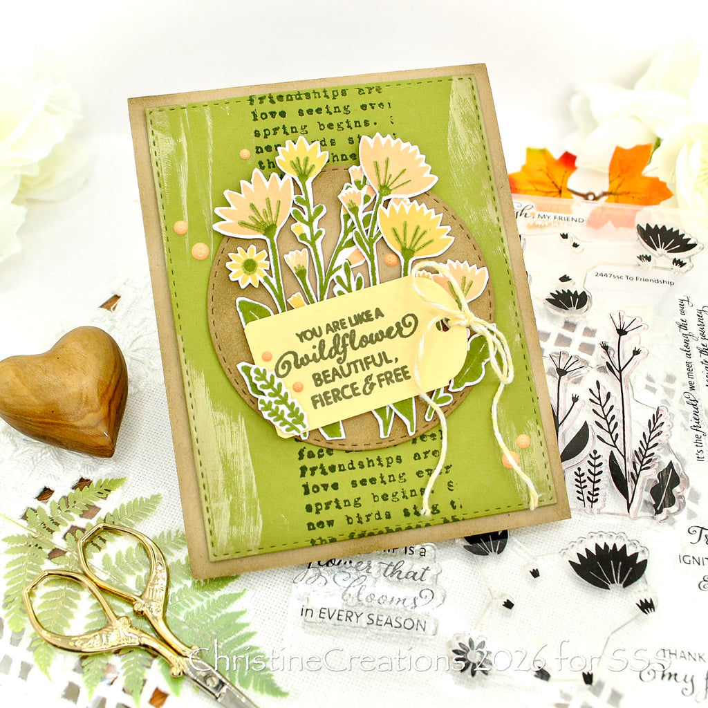 Simon Says Clear Stamps To Friendship 2447ssc Stamptember Christine Okken Yellow Flowers Card