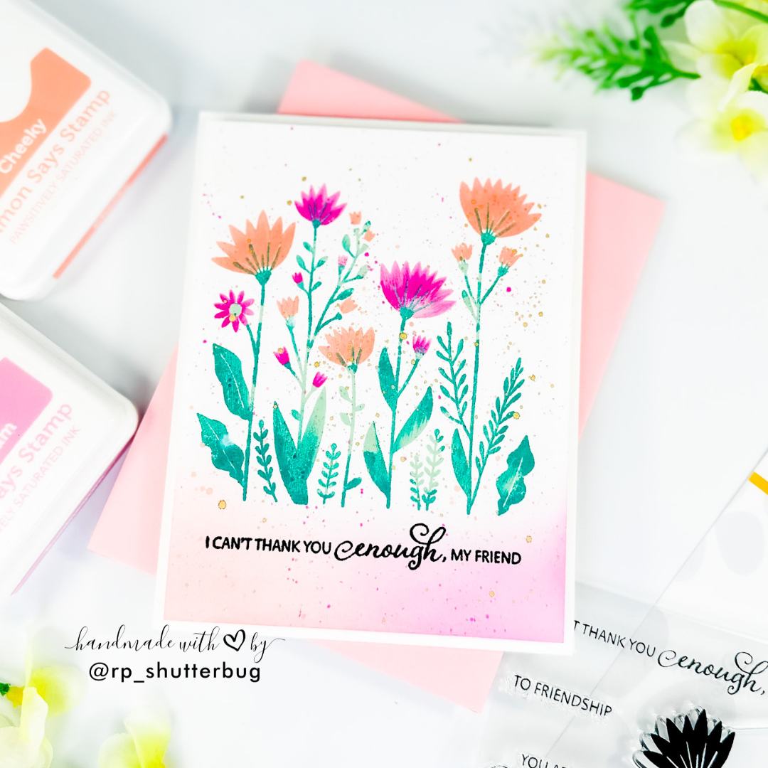 Simon Says Clear Stamps To Friendship 2447ssc Stamptember Revati Panickar Wildflowers Friend Card