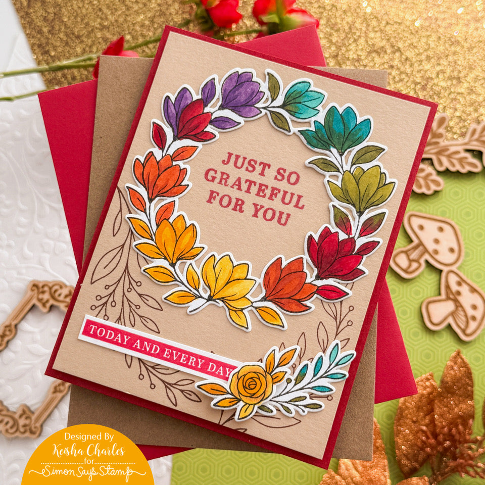 Simon Says Clear Stamps Today and Every Day 2405ssc Stamptember Keisha Charles Colorful Grateful Card