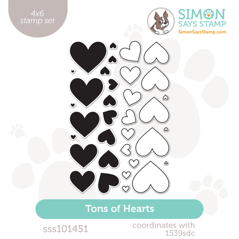 Simon Says Clear Stamps Tons of Hearts sss101451 Heart to Heart