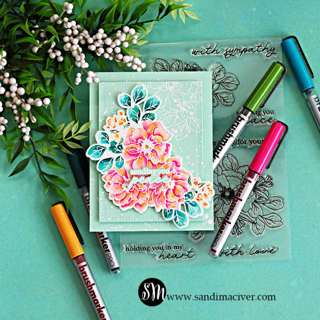 Simon Says Clear Stamps Wild Rose 2353ssc In My Heart Floral Sympathy Card Sandi MacIver | color-code:ALT10