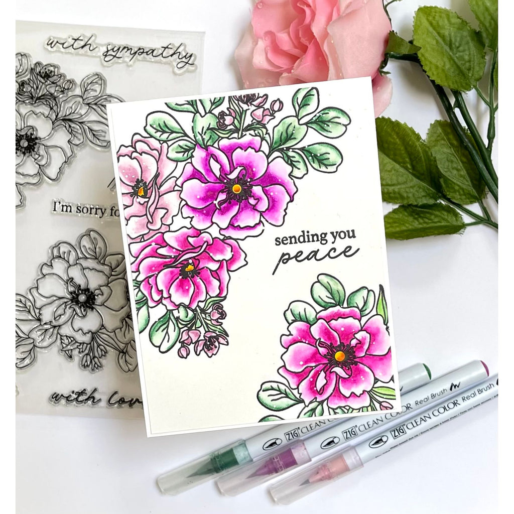 Simon Says Clear Stamps Wild Rose 2353ssc In My Heart Peace Card Barb Engler | color-code:ALT03