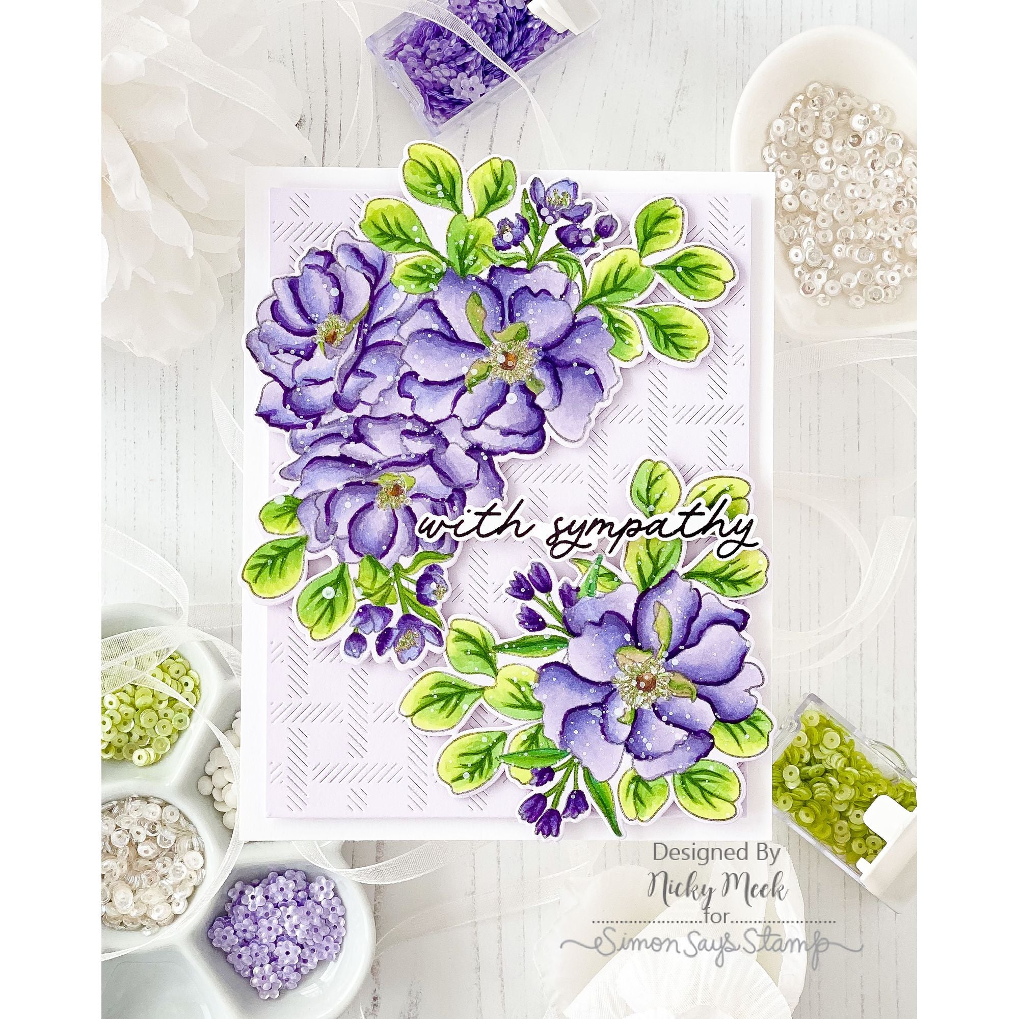 Simon Says Clear Stamps Wild Rose 2353ssc In My Heart With Sympathy Card | color-code:ALT05