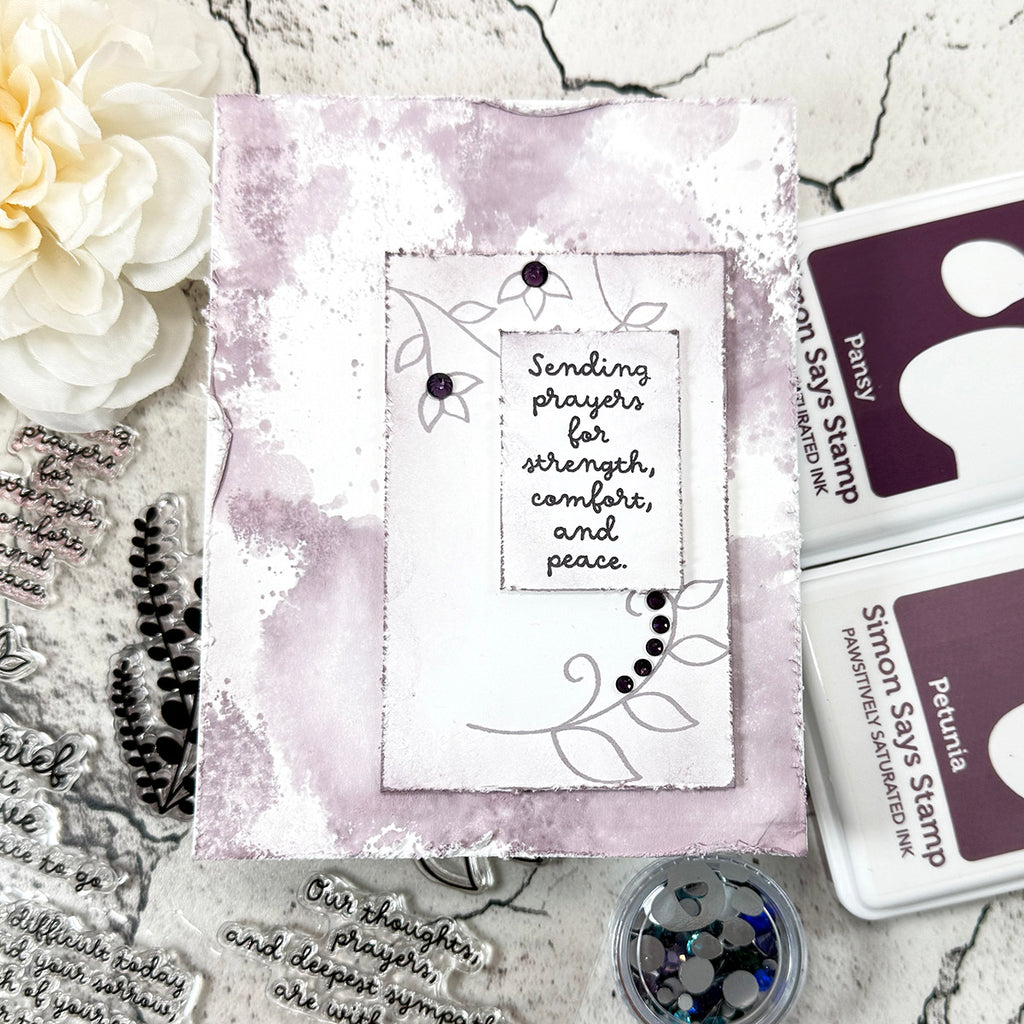 Simon Says Clear Stamps With Sympathy 2342ssc Always There Sending Prayers Card Nora Noll