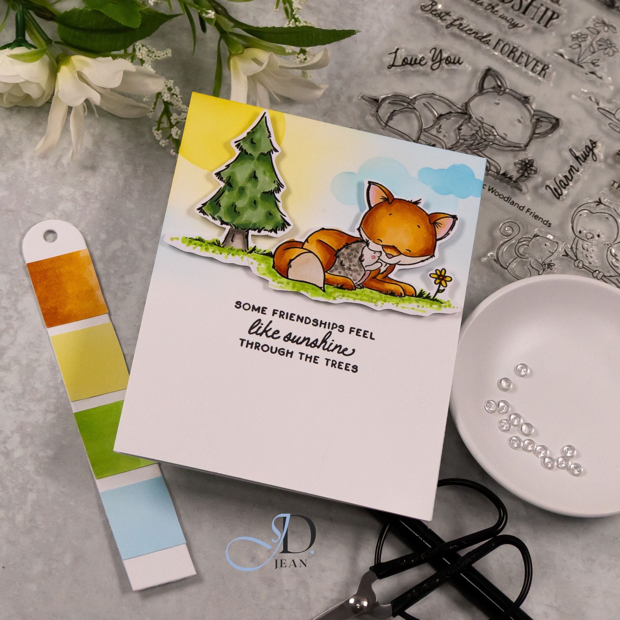 Simon Says Clear Stamps Woodland Friends 2370ssc Every Happiness Jean Doeringsfeld Fox Friend Card 