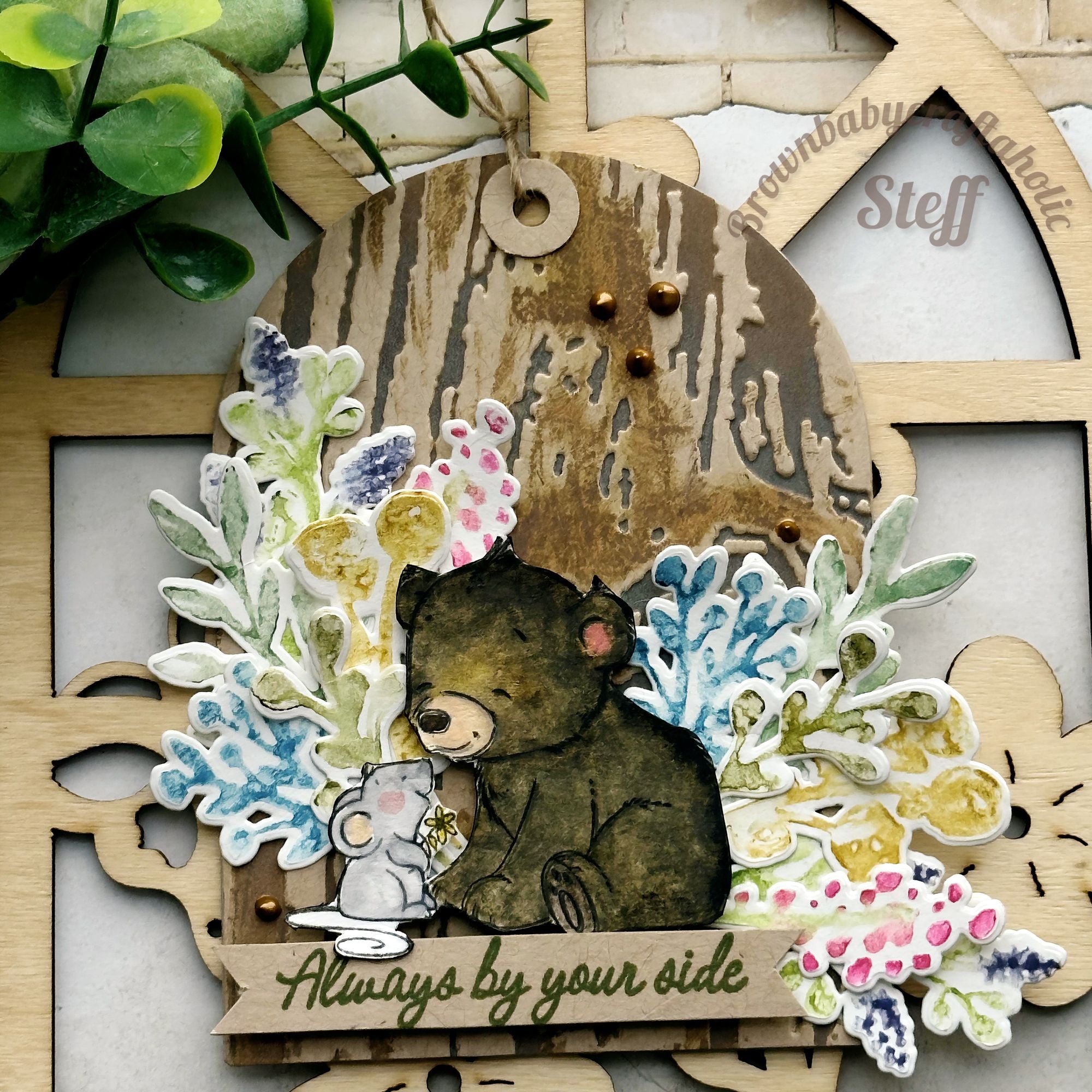 Simon Says Clear Stamps Woodland Friends 2370ssc Every Happiness Steff Munnings Bear and Mouse Friendship Tag