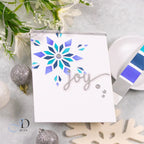 Simon Says Set of 4 Stencils Stained Glass Snowflake 1168stc Stamptember Jean Doeringsfeld Joyful Christmas Card