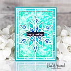 Simon Says Set of 4 Stencils Stained Glass Snowflake 1168stc Stamptember Rachel Alvarado Holiday Card