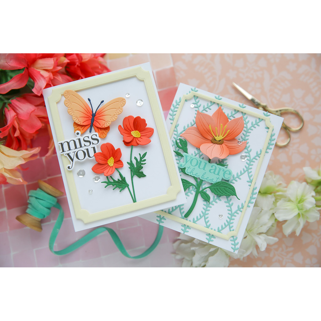 Simon Says Stamp A2 Notched Rectangles Wafer Dies 1415sd Always There Beautiful Floral Die Cut Cards Laura Bassen | color-code:ALT01
