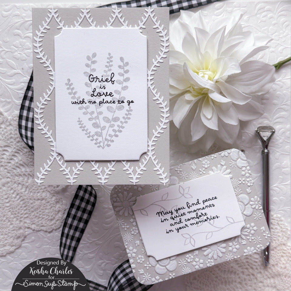 Simon Says Stamp A2 Notched Rectangles Wafer Dies 1415sd Always There Soft Sympathy Card Duo Keisha Charles