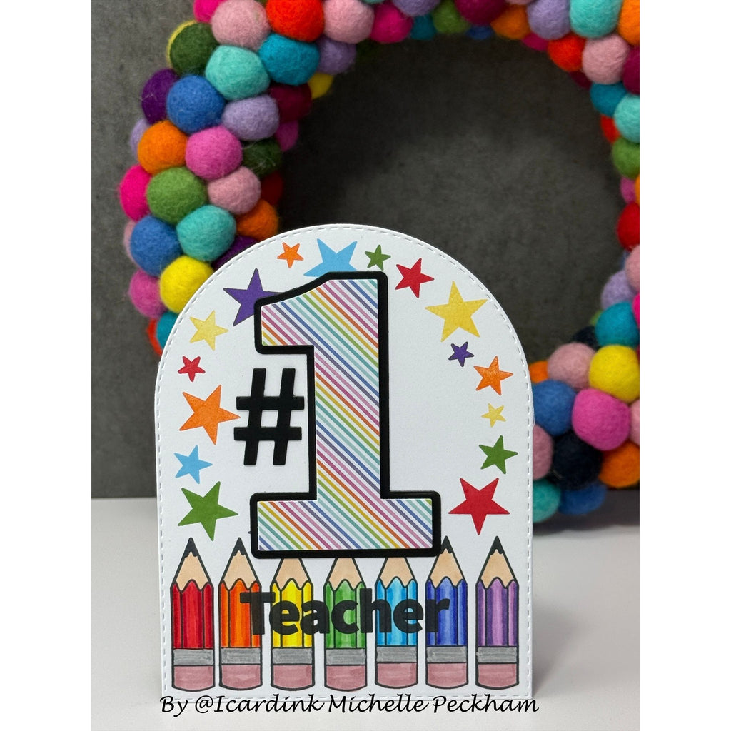 Simon Says Stamp A2 Stitched Arches Wafer Dies 1590sd Every Happiness Michelle Peckham #1 Teacher Card