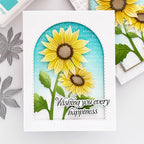 Simon Says Stamp A2 Stitched Arches Wafer Dies 1590sd Every Happiness Mindy Eggen Double Sunflower Card