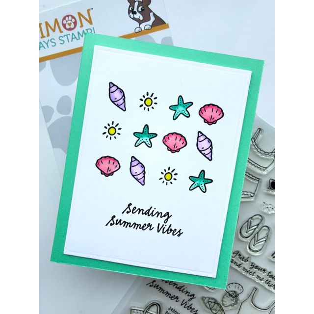 Simon Says Stamp A7 Arches Wafer Dies 1553sd Shine On Adriana Arminio Summer Vibes Card