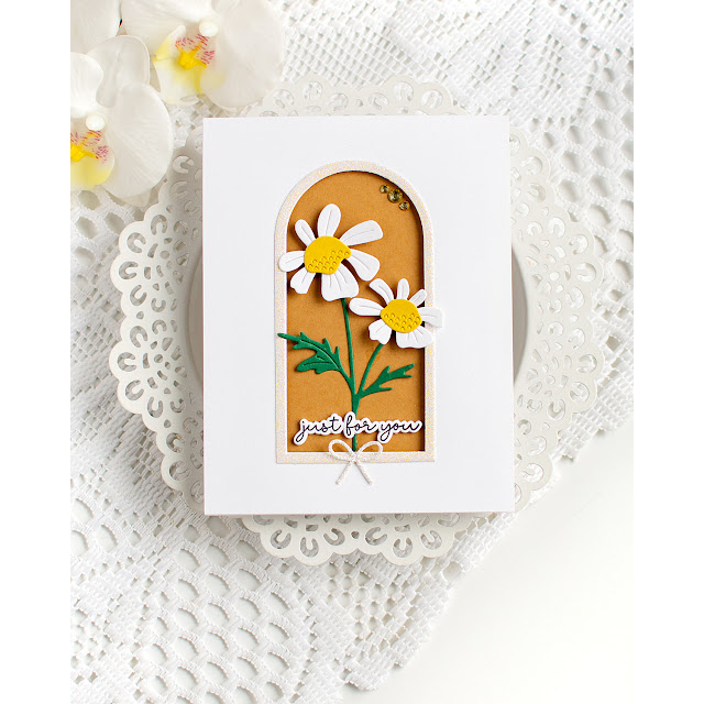 Simon Says Stamp A7 Arches Wafer Dies 1553sd Shine On Just for You Daisies Card Heather Hoffman | color-code:ALT03
