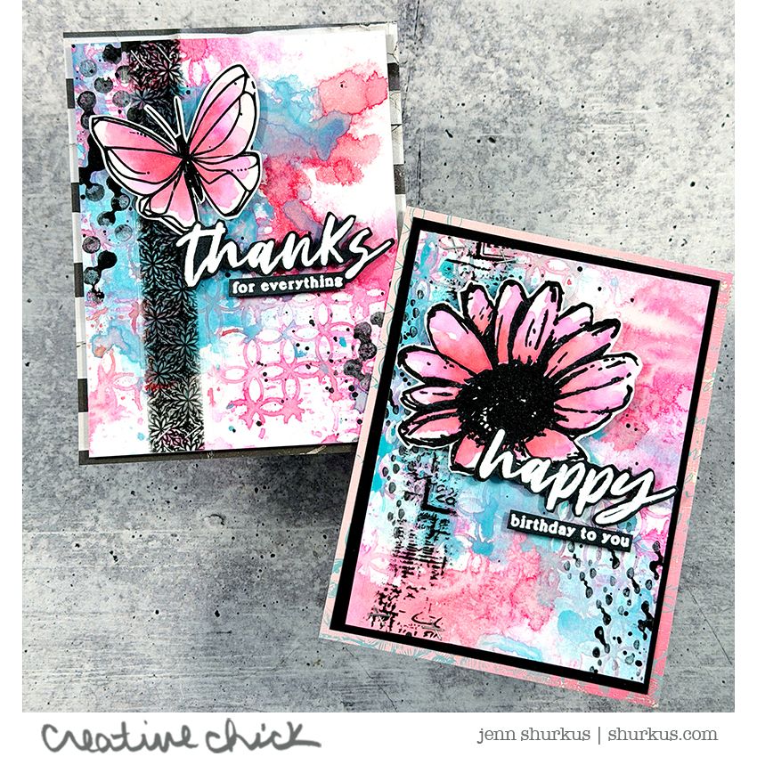 Simon Says Stamp A Little Artsy Wafer Dies 1637sdc Bright Mixed Media Cards Jenn Shurkus | color-code:ALT06
