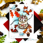 Simon Says Stamp Acorn Silhouette Wafer Dies 1656md Sending Cheer Bobbi Lemanski Cake Card