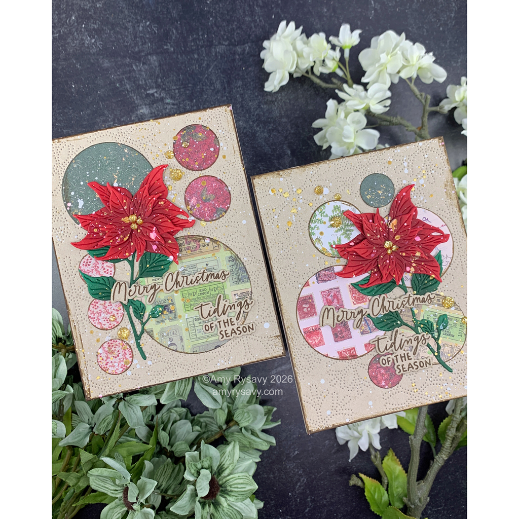 Simon Says Stamp Artful Palette Christmas Wafer Dies 1652sdc Poinsettia Christmas Cards Amy Rysavy | color-code:ALT01