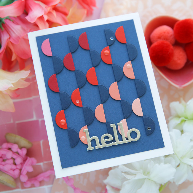 Simon Says Stamp Basic Shapes Circles Wafer Dies 8006sd Favorite Things Hello Card Laura Bassen | color-code:ALT12