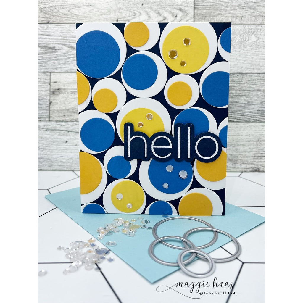Simon Says Stamp Basic Shapes Circles Wafer Dies 8006sd Favorite Things Hello Card Maggie Haas