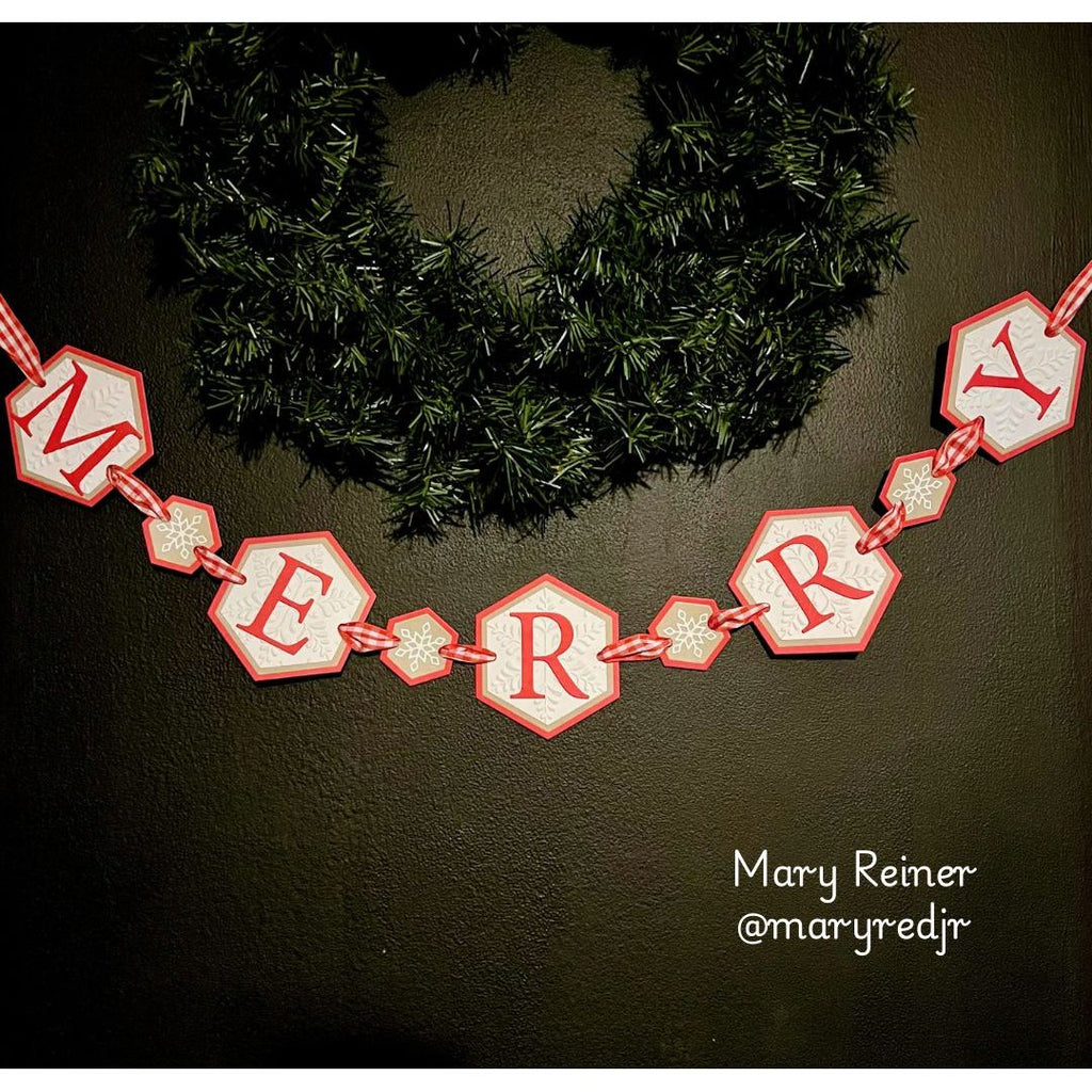 Simon Says Stamp Basic Shapes Hexagons Wafer Dies 1360sd DieCember Christmas Banner Mary Reiner