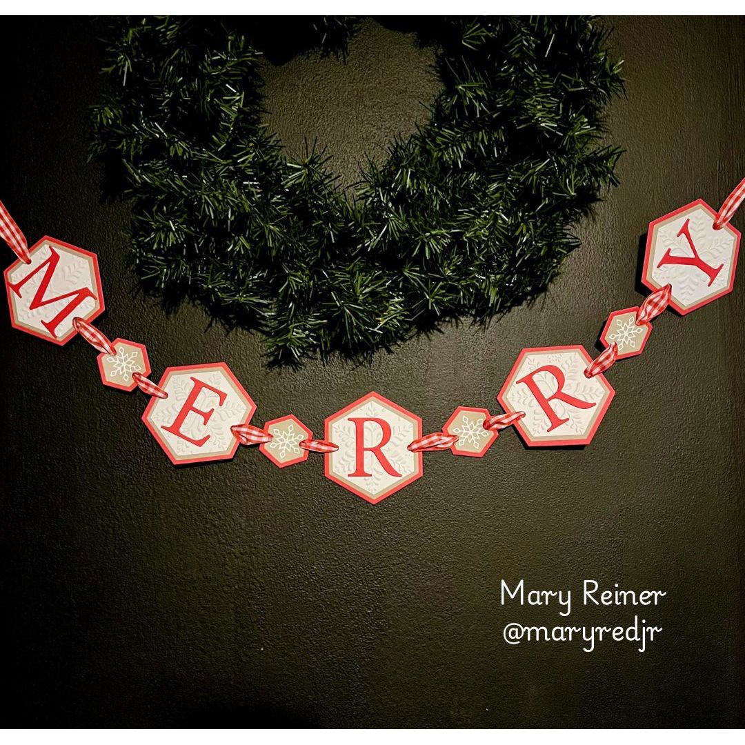 Simon Says Stamp Basic Shapes Hexagons Wafer Dies 1360sd DieCember Christmas Banner Mary Reiner