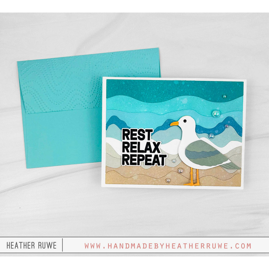 Simon Says Stamp Beach Bird's Eye Wafer Die 1623md Shine On Heather Ruwe Seagull Card