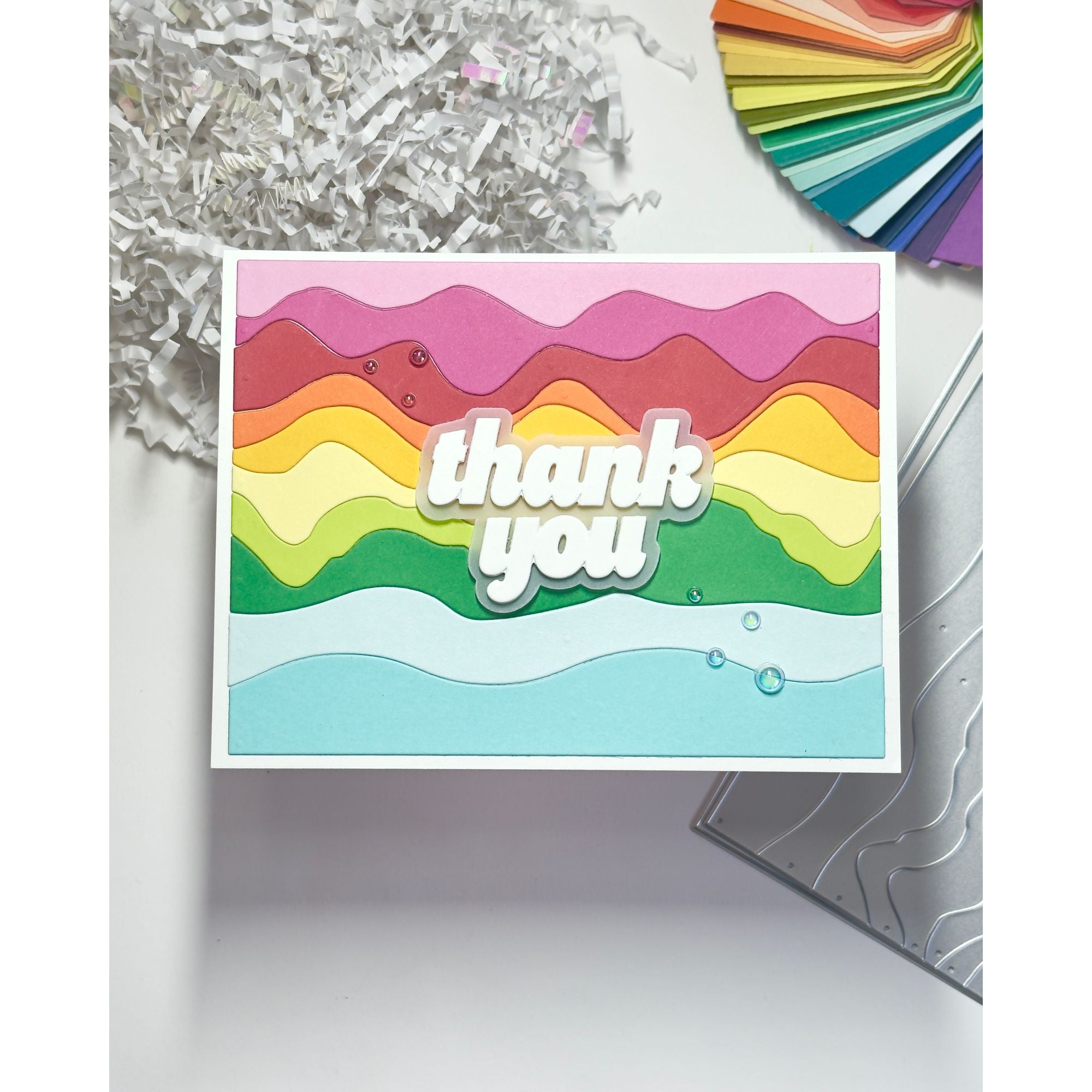 Simon Says Stamp Beach Bird's Eye Wafer Die 1623md Shine On Karen Downs Rainbow Thank You Card
