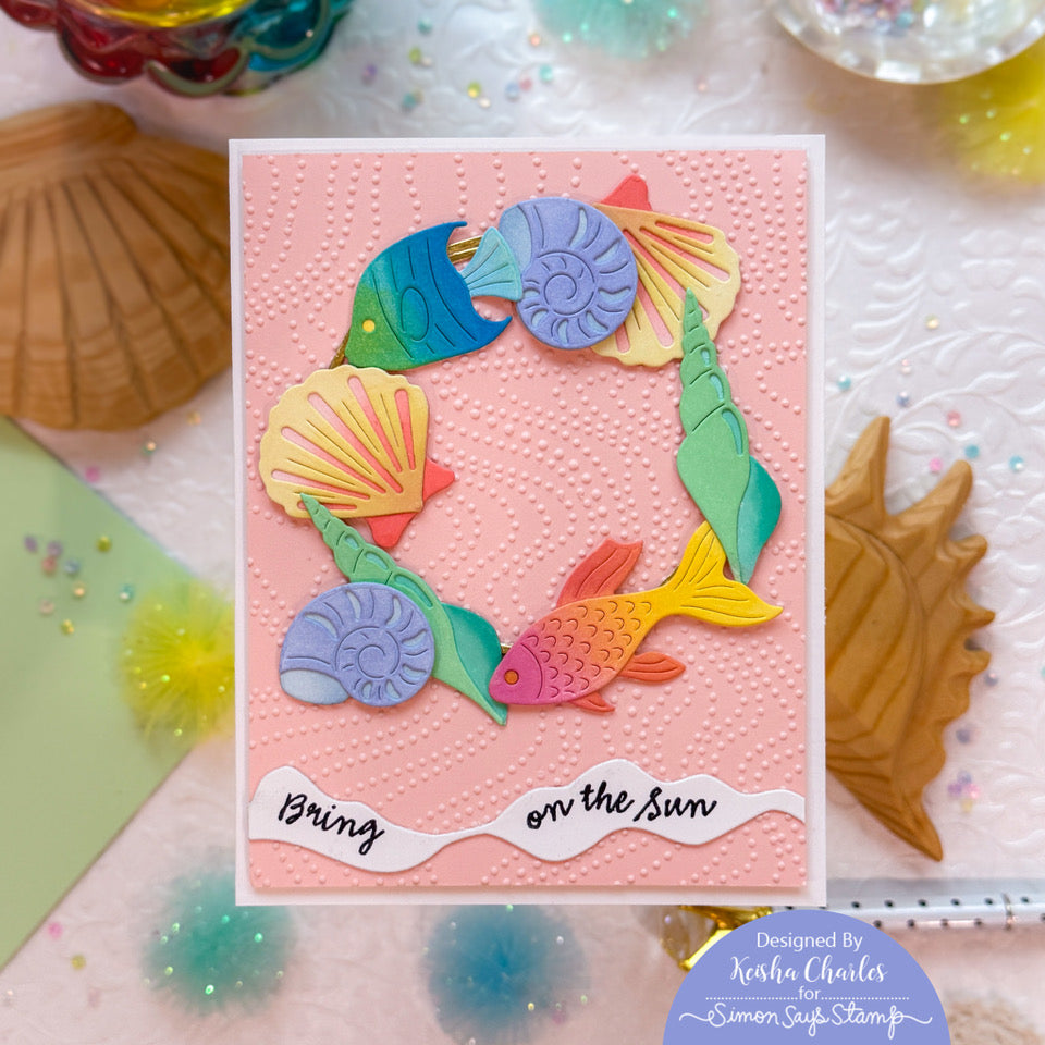 Simon Says Stamp Beachcomber Seashells Wafer Dies s1164 Shine On Keisha Charles Undersea Card
