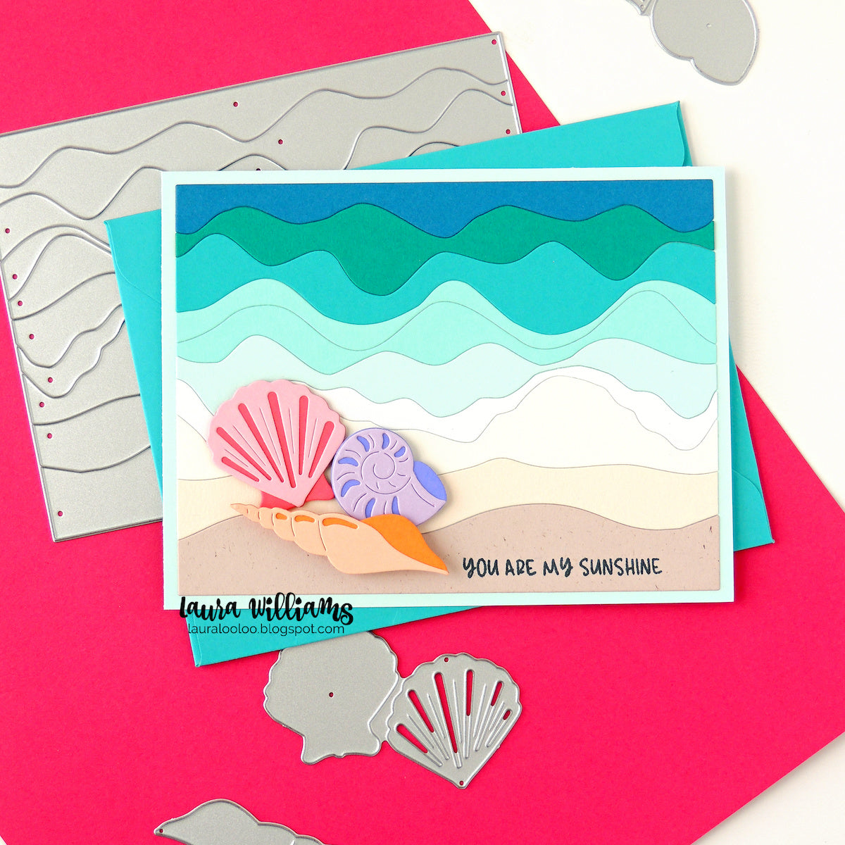 Simon Says Stamp Beachcomber Seashells Wafer Dies s1164 Shine On Laura Williams Summer Card