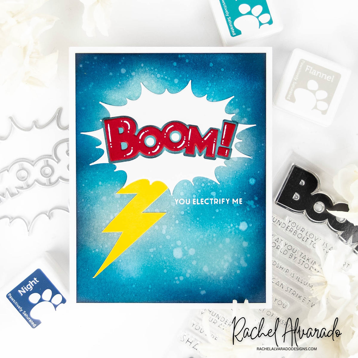 Simon Says Stamp Big Boom Wafer Dies 1677md Shine On Rachel Alvarado Electrify Card