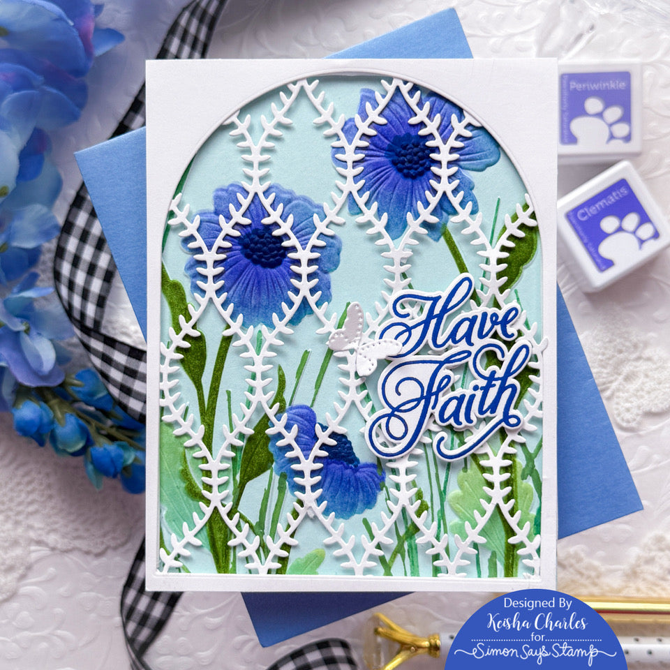 Simon Says Stamp Blessed Wafer Dies 1592sdc Always There Blue Floral Have Faith Card Keisha Charles | color-code:ALT01