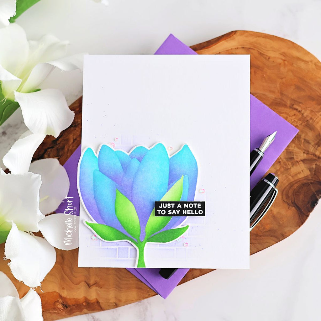 Simon Says Stamp Blooming Flower Wafer Dies 1632mdc Shine On Michelle Short Just a Note Card