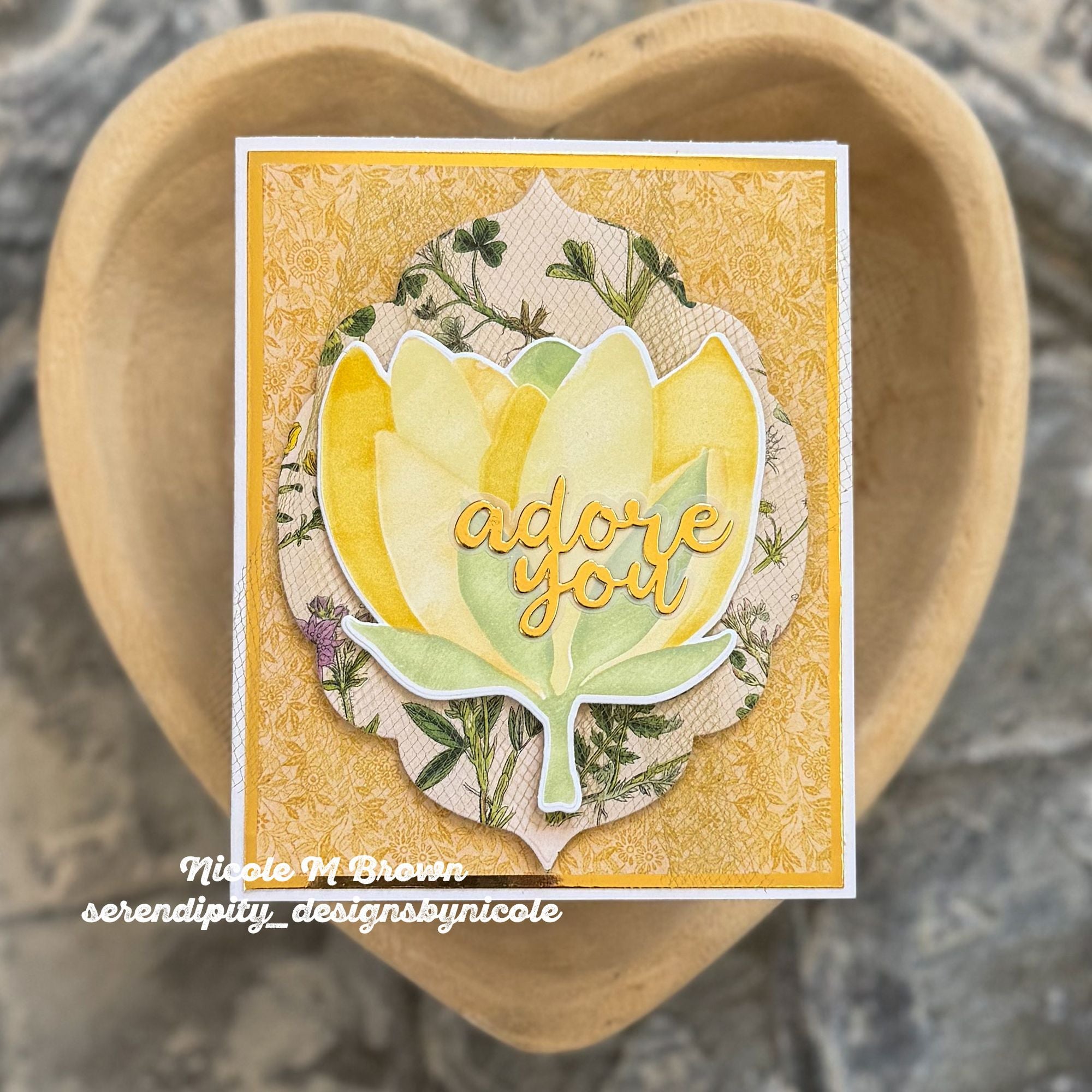 Simon Says Stamp Blooming Flower Wafer Dies 1632mdc Shine On Nicole Brown Yellow Adore Card