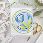 Simon Says Stamp Blooming Flower Wafer Dies 1632mdc Shine On Tina Smith Blue Floral Card