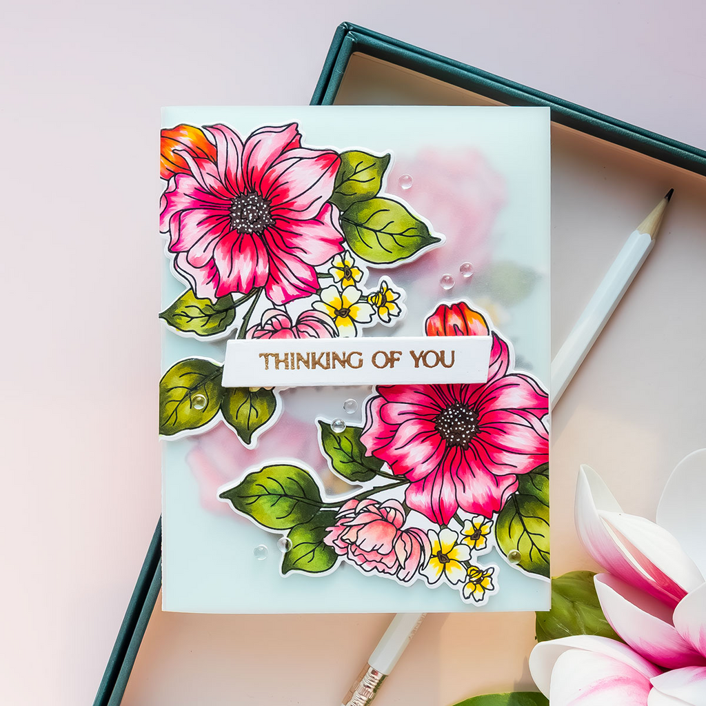 Simon Says Stamp Blooms of Encouragement Wafer Dies 1329sdc Always There Vellum Floral Thinking of You Card Yana Smakula | color-code:ALT04