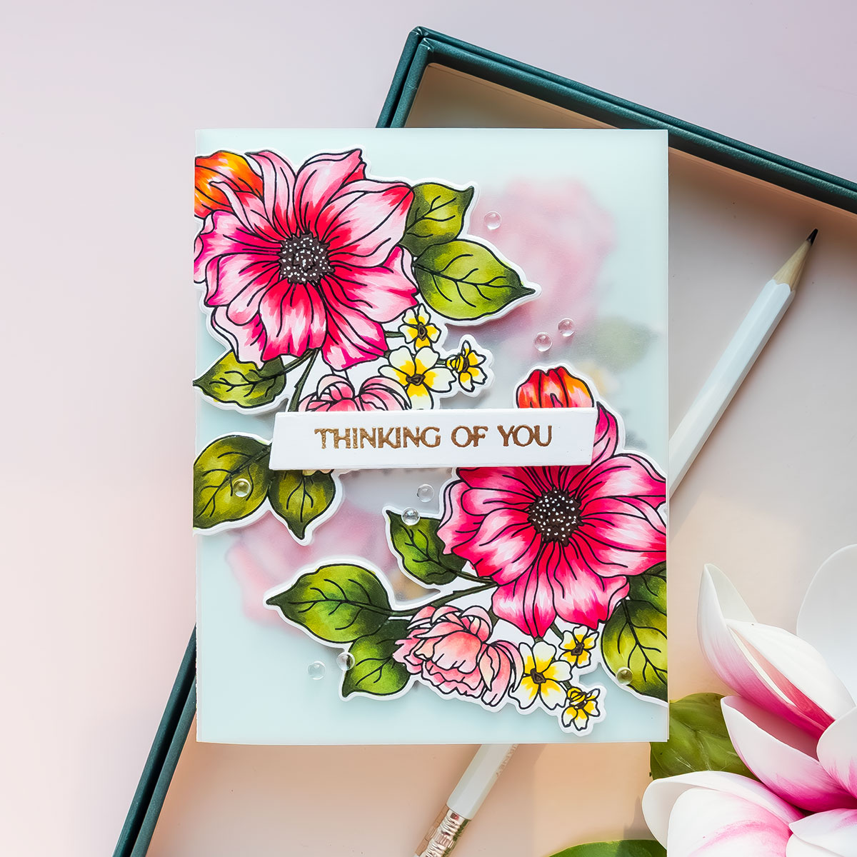 Simon Says Stamp Blooms of Encouragement Wafer Dies 1329sdc Always There Vellum Floral Thinking of You Card Yana Smakula | color-code:ALT04