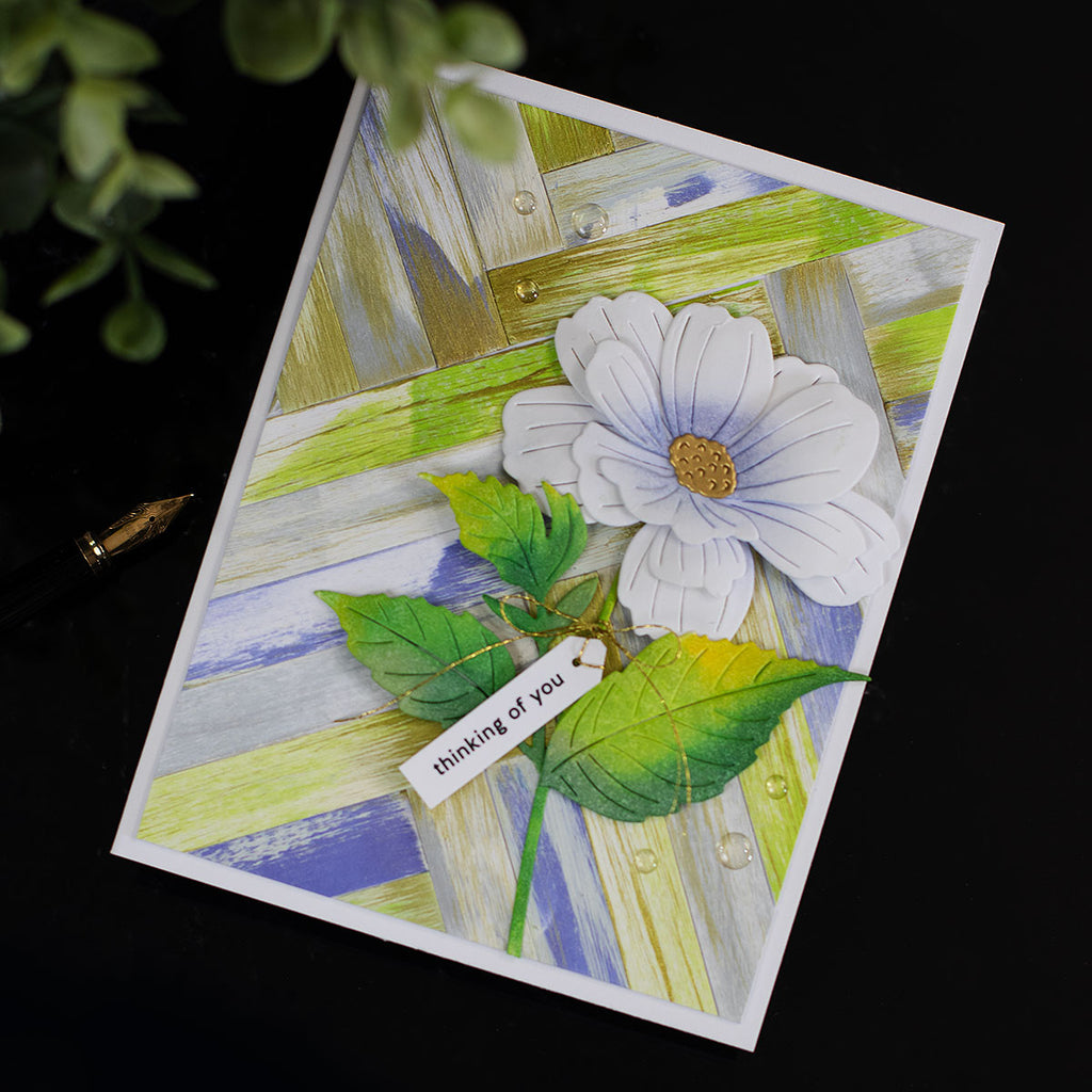 Simon Says Stamp Blushing Bloom Wafer Dies s1226 Stamptember Bibi Cameron Thinking of You Card