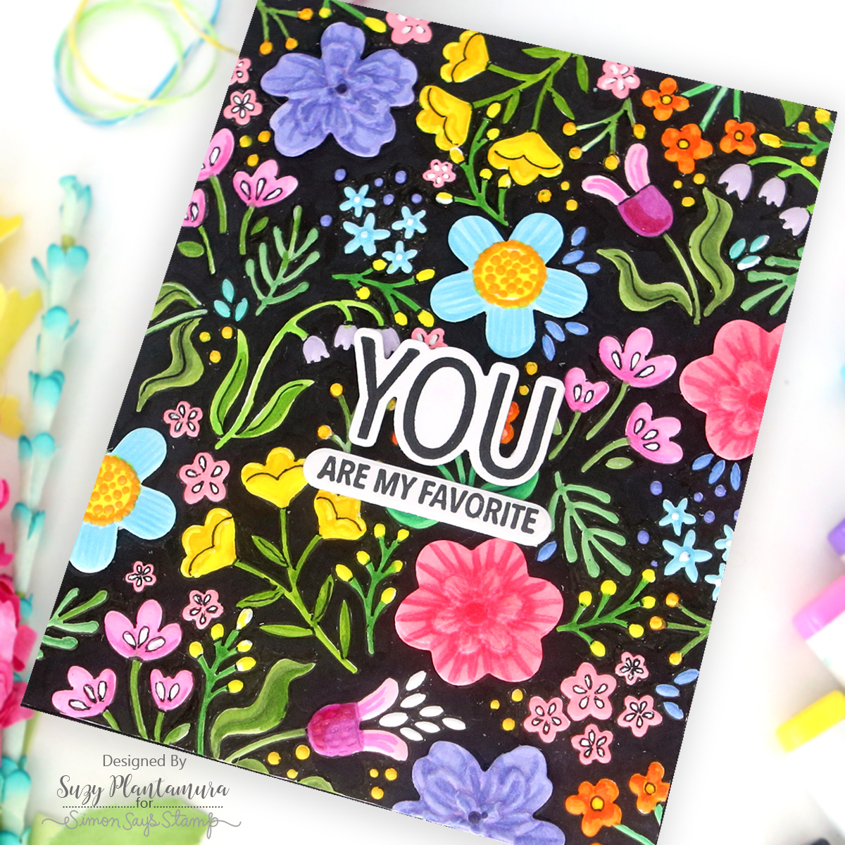 Simon Says Stamp Boho Flowers Wafer Dies sd510 STAMPtember Friend Card Suzy Plantamura | color-code:ALT01
