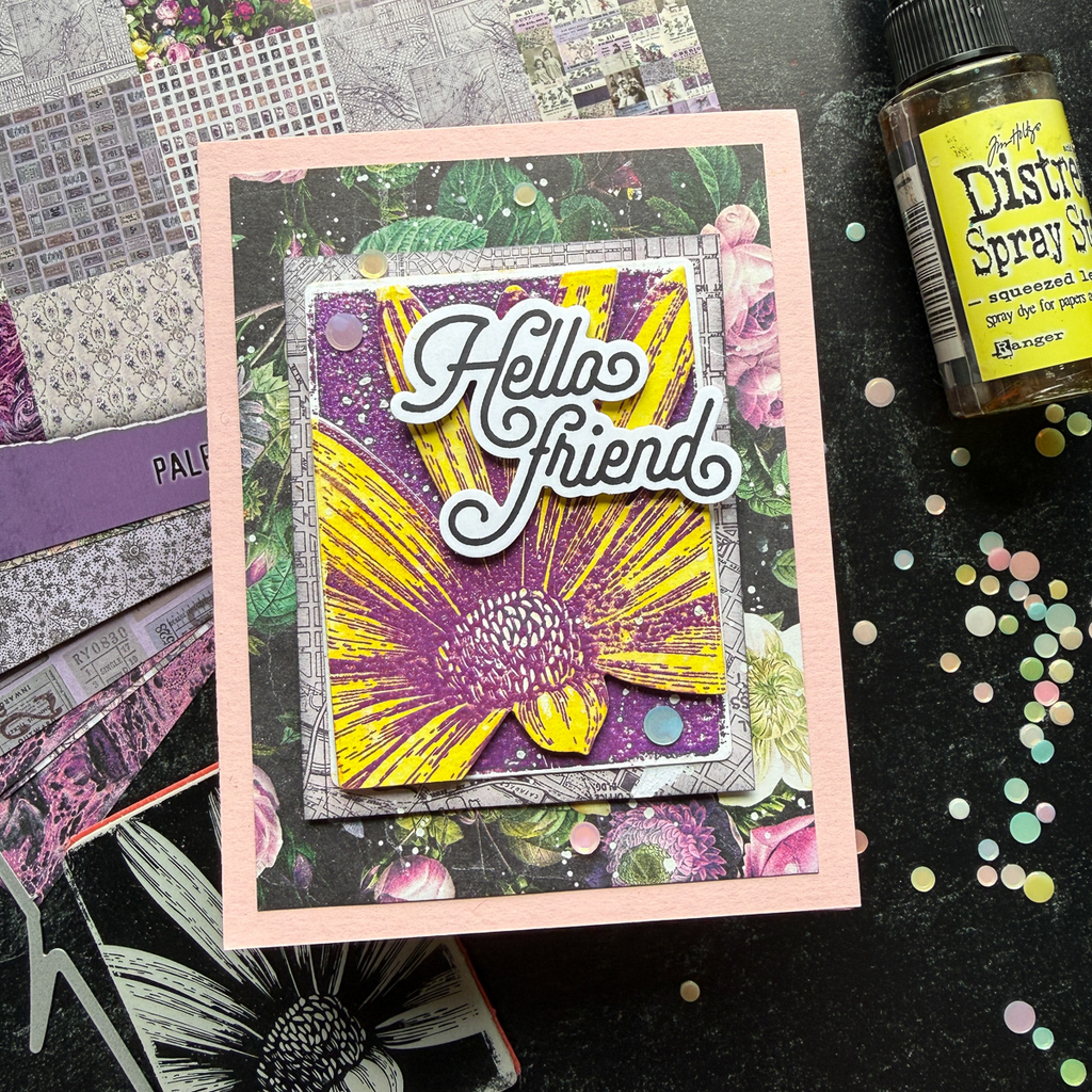 Simon Says Stamp Bold Botanicals Wafer Dies sss462 Cheiron Brandon Floral Friend Card with Patterned Paper | color-code:ALT03