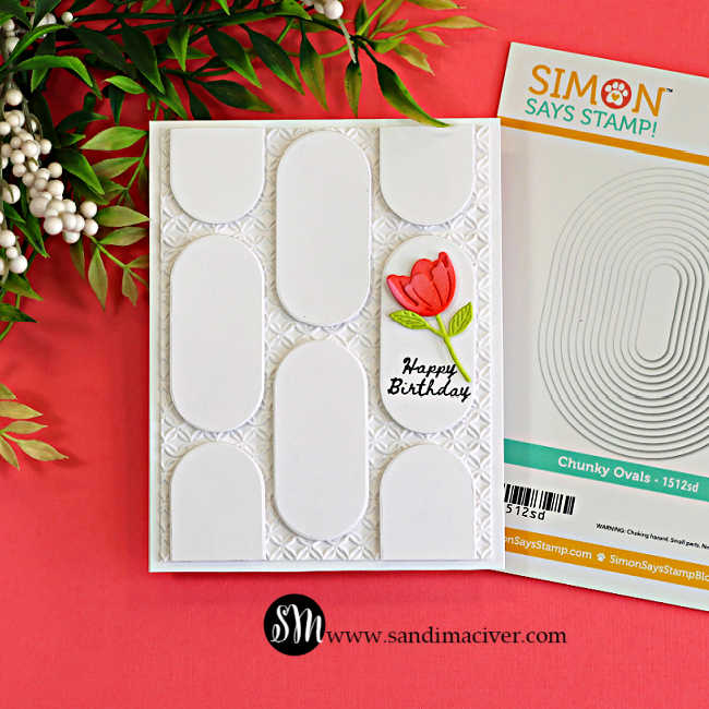 Simon Says Stamp Butterbloom Flowers Wafer Dies s1146 Every Happiness Sandi MacIver Geometric Floral Birthday Card | color-code:ALT03