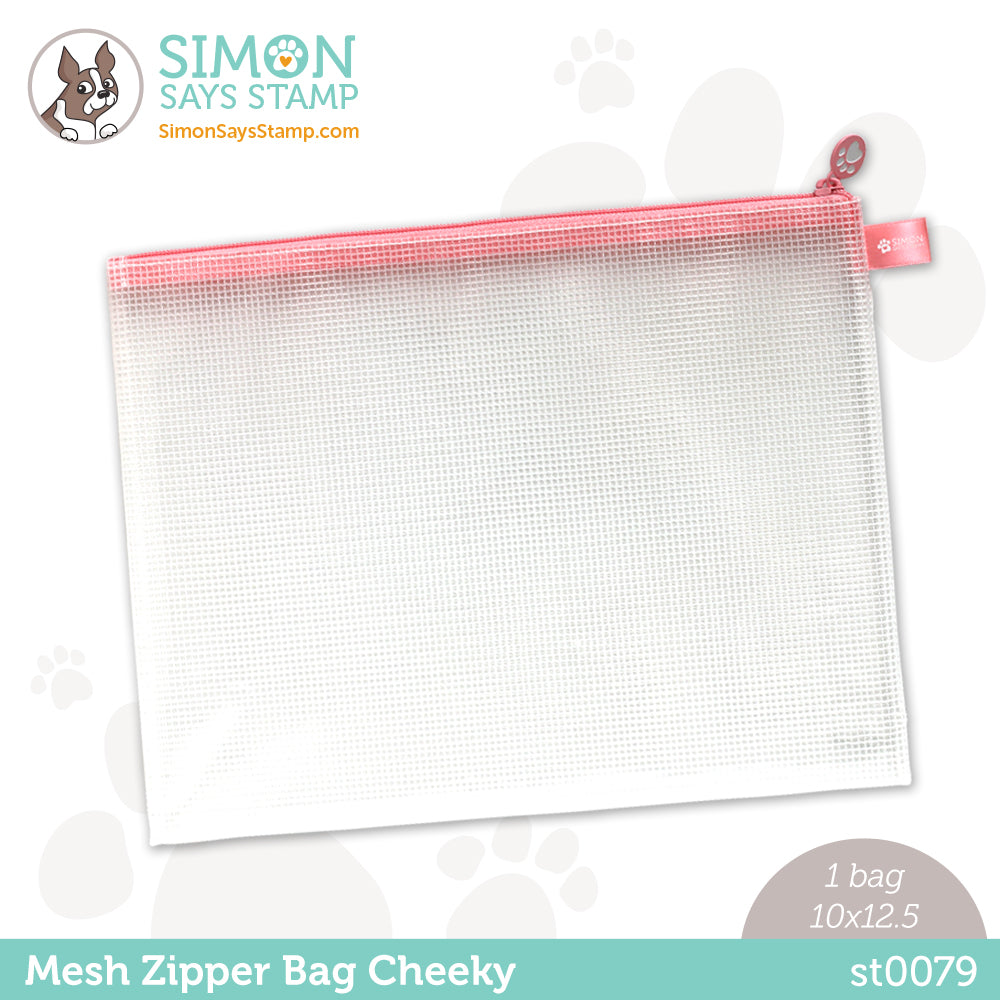 Simon Says Stamp CHEEKY Pink MESH ZIPPER BAG st0079