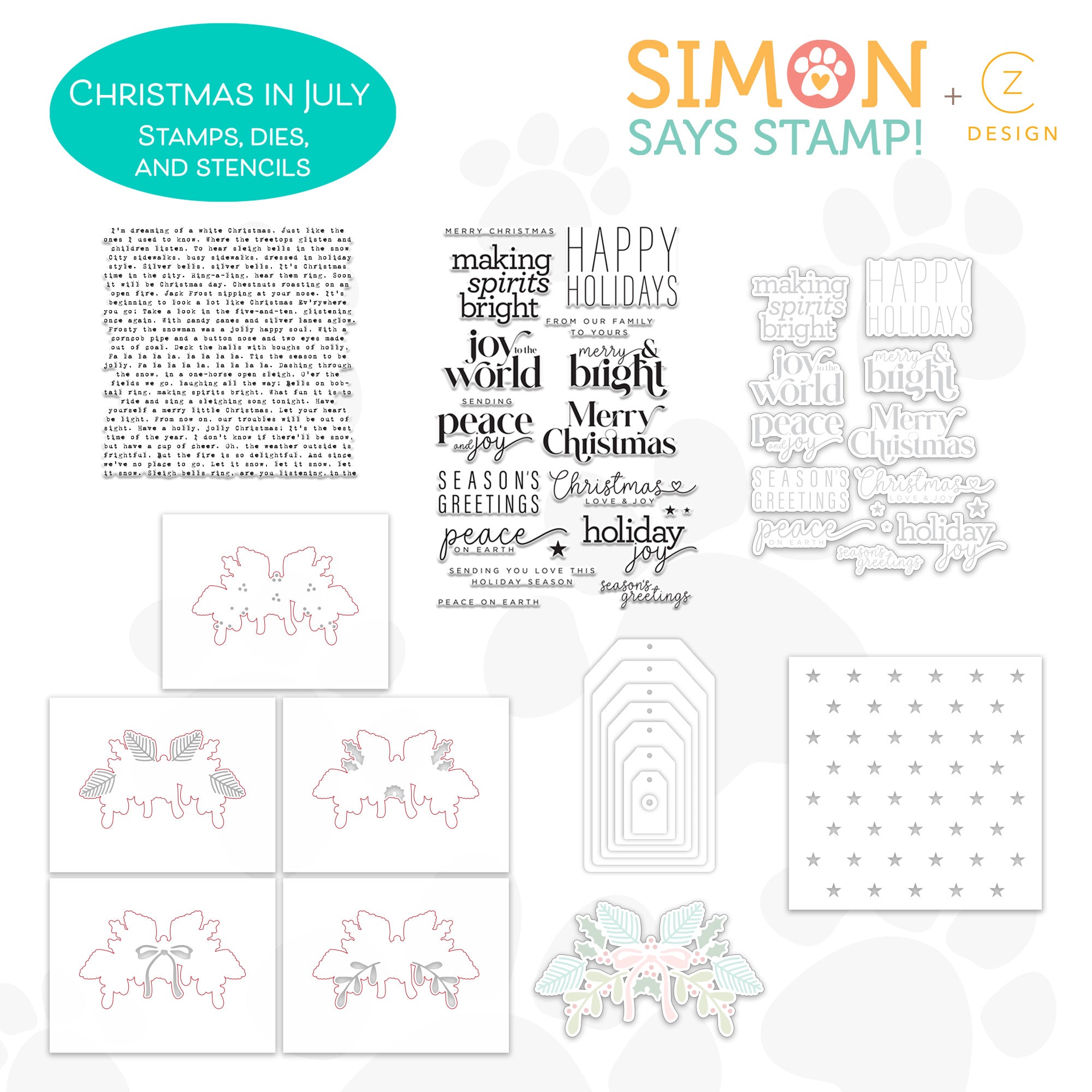 Simon Says Stamp CZ Design Christmas in July Stamps Dies Stencils revised