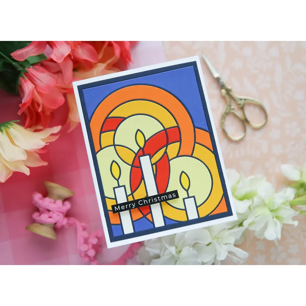 Simon Says Stamp Candle Cover Wafer Dies 1736md Stamptember Laura Bassen Holiday Card
