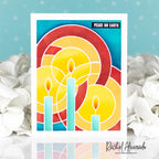 Simon Says Stamp Candle Cover Wafer Dies 1736md Stamptember Rachel Alvarado Peace on Earth Card