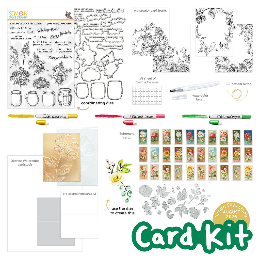 Simon Says Stamp Card Kit of the Month August 2026 Made to Flourish ck0826