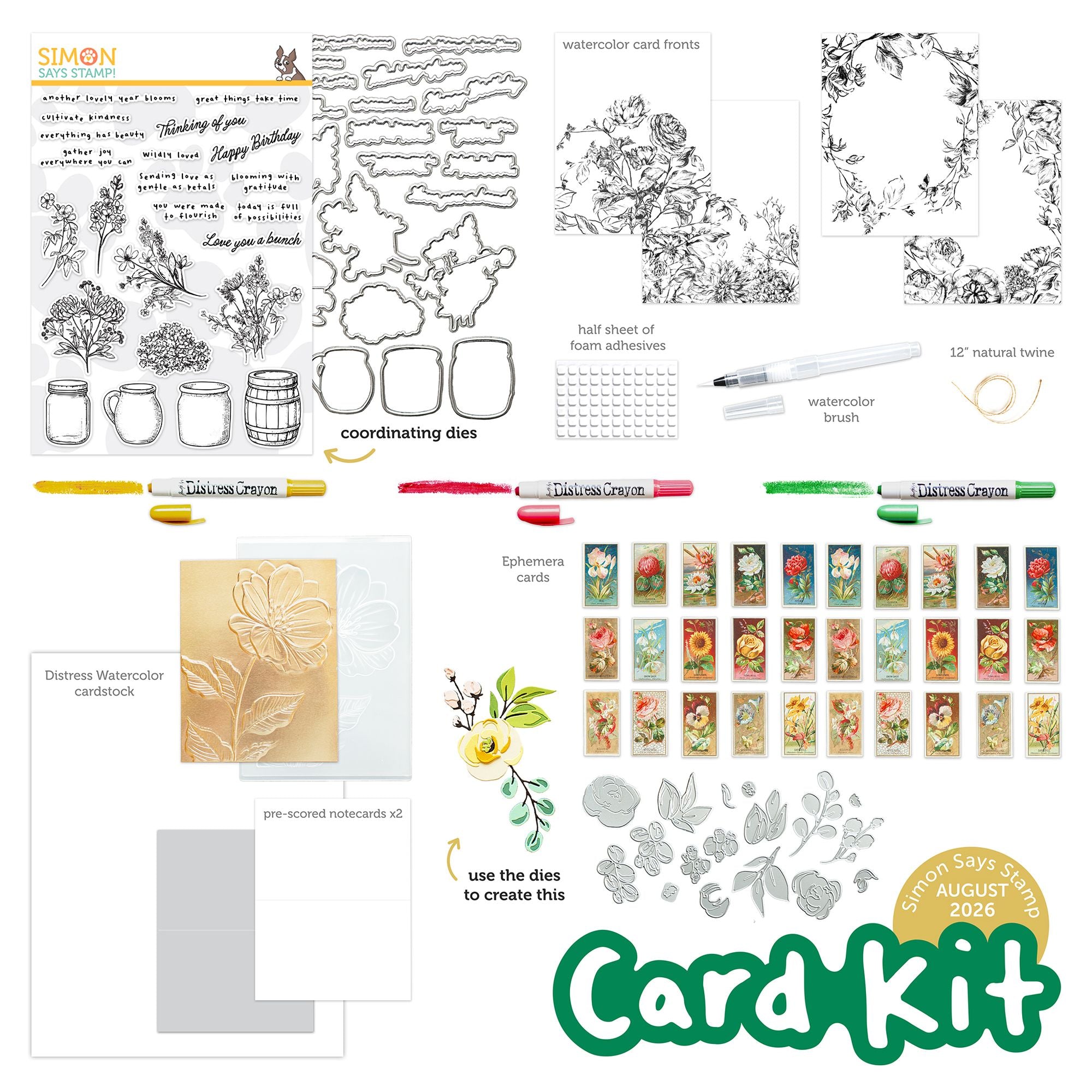 Simon Says Stamp Card Kit of the Month August 2026 Made to Flourish ck0826