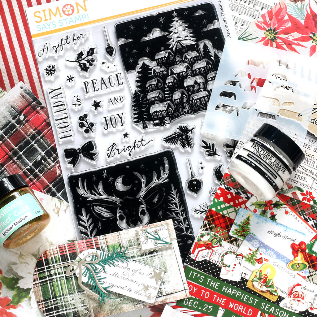 Simon Says Stamp Card Kit of the Month December 2025 Bright Christmas ck1225 another up close look at contents of kit